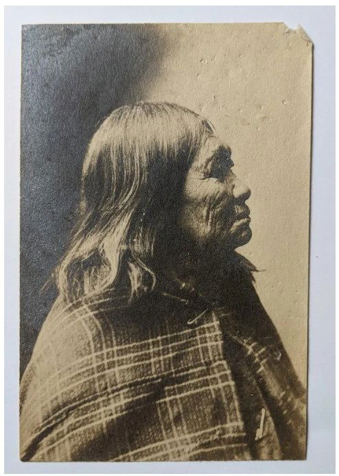 ANTIQUE PROFILE PORTRAIT STOIC ELDERLY NATIVE AMERICAN INDIAN w PLAID BLANKET: DescriptionANTIQUE PROFILE PORTRAIT STOIC ELDERLY NATIVE AMERICAN INDIAN w PLAID BLANKETANTIQUE PROFILE PORTRAIT STOIC ELDERLY NATIVE AMERICAN INDIAN w PLAID BLANKETDescriptionAntique Photographic Por