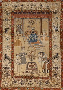 Pre-1900 Vegetable Dye Kashan Mohtasham Persian Rug 5x7: Title: Pre-1900 Vegetable Dye Kashan Mohtasham Persian Rug 5x7 Description: A Beautiful Genuine Iran ( Persia ) Kashan (Mohtasham) rug is Hand Knotted by skillful weavers in Iran ( Persia ) with 100%