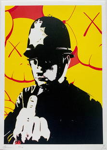 Death NYC Banksy Cop: Title: Death NYC Banksy Cop Date/Period: 21st Century Medium: Giclee on Fine art 300 gsm paper Description: limited edition giclee on paper, out of eddition of 100 + AP, Hand signed in pencil, Certifi