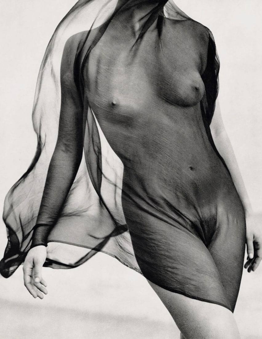 HERB RITTS - Female Torso with Veil, Paradise Cove, 1984 (1 of 1)