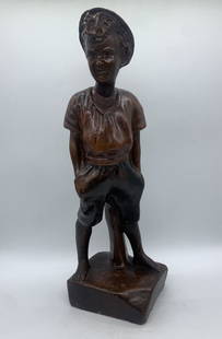 porcelain boy with hat: Title: porcelain boy with hat Description: №DEN 16 ITEM DESCRIPTION : *Medium : Porcelain *The size: 50x19 cm/19.68x7.48" inches Reserve: $358.00 Shipping: Domestic: Flat-rate of $38.00 (regular
