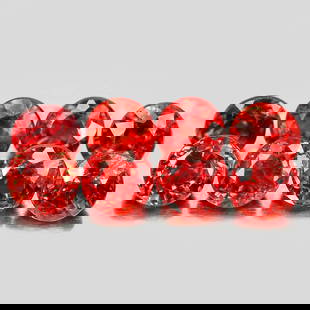 Set of 8 Natural Red Sapphire Round Cut: Title: Set of 8 Natural Red Sapphire Round Cut Gemstone: Sapphire Carat Weight: 1,24 Dimension: 2,90 mm Additional Information: Natural Sapphire Only Heated. Transparent with very very light inclusion