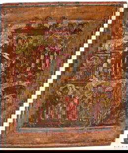 Pokrov: Pokrov, 17th century, size 31 x 26cm. The Russian word "pokrov" means veil as well as protection. The Pokrov feast, celebrated on the 1st of October, is the commemoration of an apparition of the Mothe