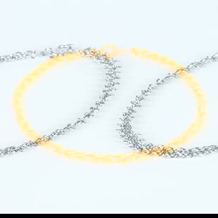 19K Gold Bracelet with rope mesh: Title: 19K Gold Bracelet with rope mesh Description: 19K gold bracelet, with rope mesh. MO28112023.09 Date/Period: 20th century Materials: Gold Weight: 4,53 grams | 0,16 oz Dimensions: 21 cm | 8,27 in