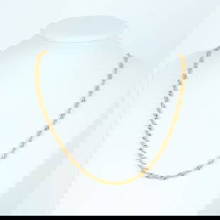 19K Gold Necklace with twisted mesh: Title: 19K Gold Necklace with twisted mesh Description: 19K gold necklace, with twisted mesh. MO28112023.08 Date/Period: 20th century Materials: Gold Weight: 8,90 grams | 0,31 oz Dimensions: 46 cm | 1