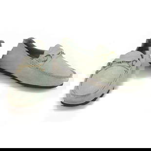 GUCCI Light blue suede leather silver tone HW moccasins loafers flat shoes 36.5: GUCCI Light blue suede leather silver tone HW moccasins loafers flat shoes 36.5 C Look sophisticated and chic with these GUCCI Classic Moccassins. They feature light blue suede leather with silver ton