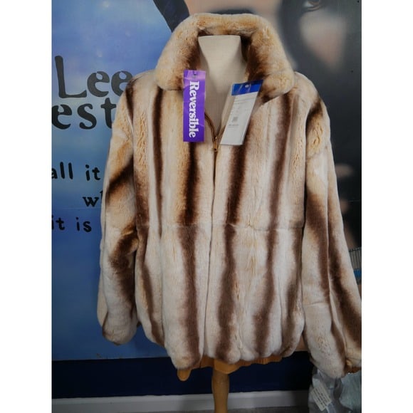 New W/ Tags $9,000 Men's Reversible Chinchilla Rex & Leather Fur Coat Jacket (1 of 11)