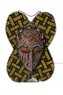 Panel- Beads, Cauris, Plant fibre, Wood - Ngaady A Waash Bushoong - Kuba - Congo: Title: Panel- Beads, Cauris, Plant fibre, Wood - Ngaady A Waash Bushoong - Kuba - Congo Description: Very beautiful Ngaady A Waash Bushoong panel from the KUBA people of DR Congo. The panel has a head