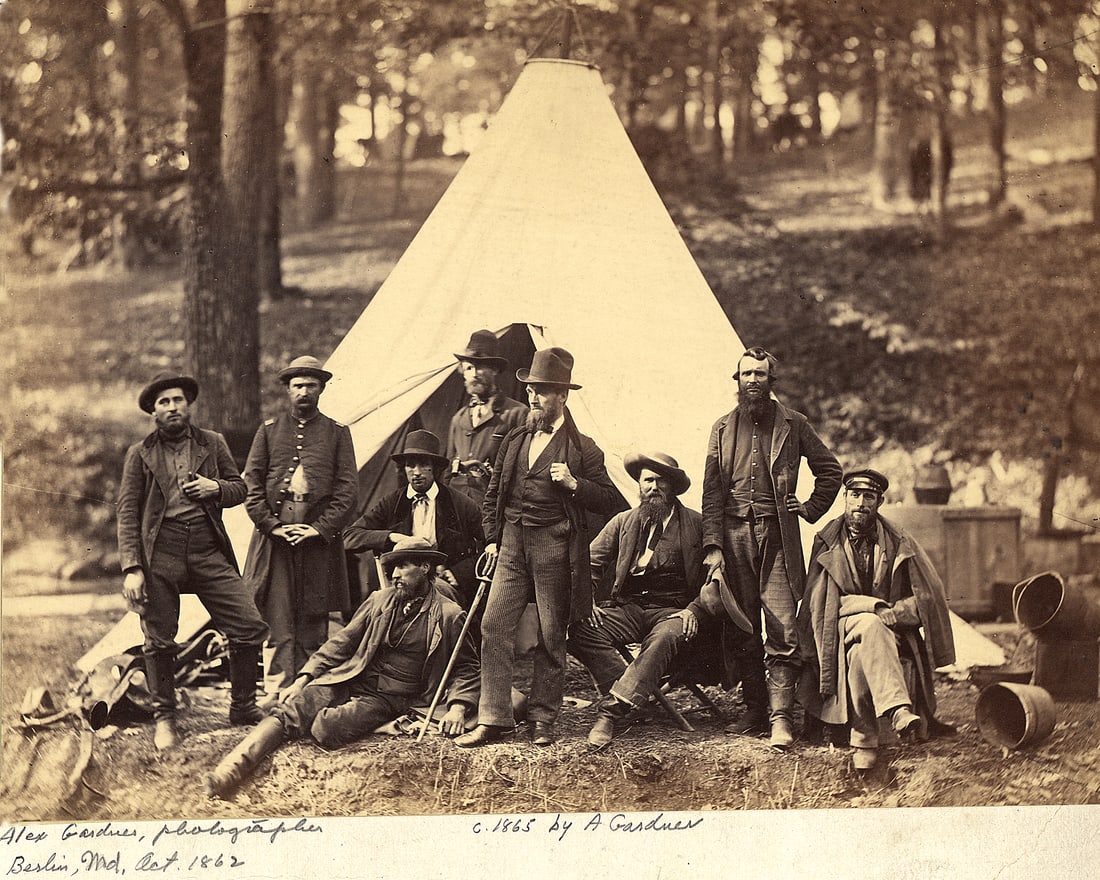 OCT 1862, SIGNED BY ALEXANDER GARDNER, BERLINER, MARYLAND SCOUTS, GUIDES ON POTOMAC: TITLE: OCT 1862, SIGNED BY ALEXANDER GARDNER, BERLINER, MARYLAND SCOUTS, GUIDES ON POTOMAC ARTIST/SOURCE: ALEXANDER GARDNER MEDIUM: CONTEMPORARY DYE BASED PHOTOLITHOGRAPH ORIGINAL DATE/PERIOD: 1862 DI