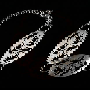 Silver Bracelet: Title: Silver Bracelet Description: Bracelet in Portuguese silver (925/1000) Date/Period: 1985-2020 Materials: Silver Weight: 11,03 grams | 0,39 oz Dimensions: 15 cm | 5,9 inches Reserve: +$58.00 Ship
