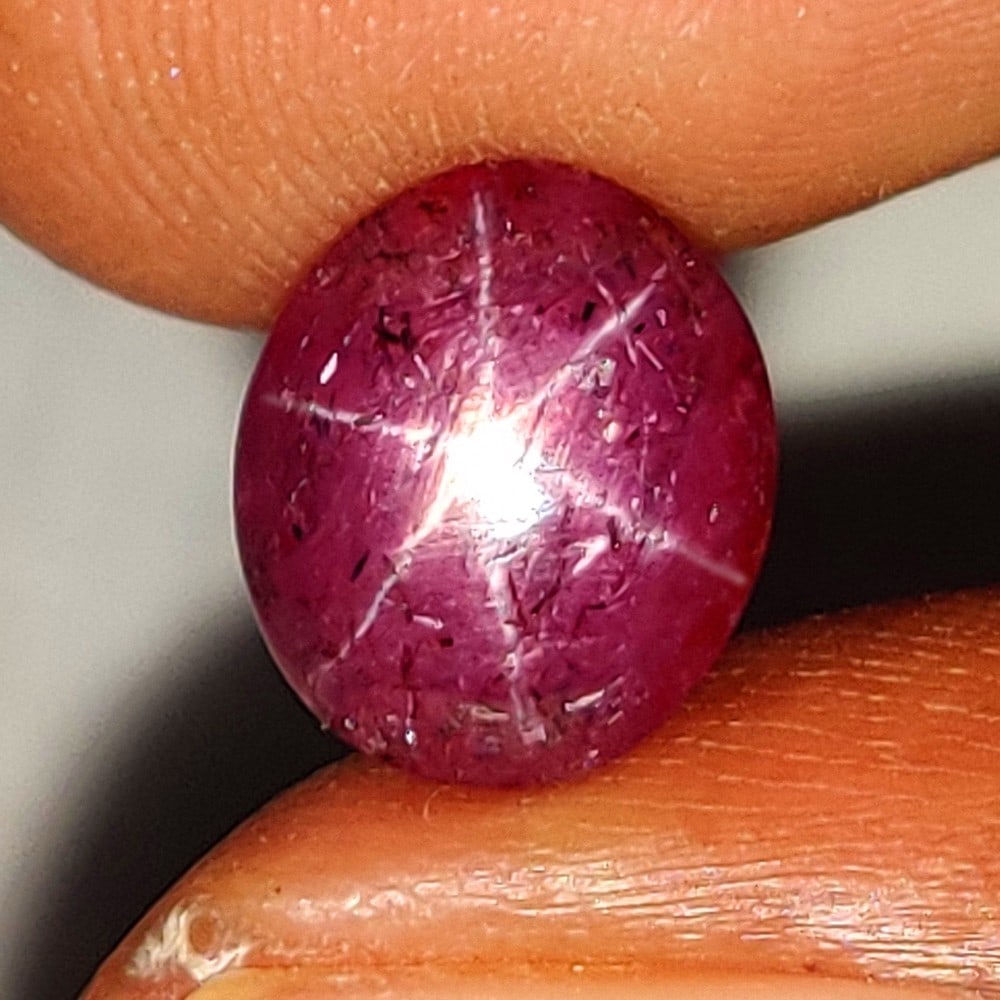 4.19 Ctw Natural Six Line Red Star Ruby Oval Cab (1 of 2)