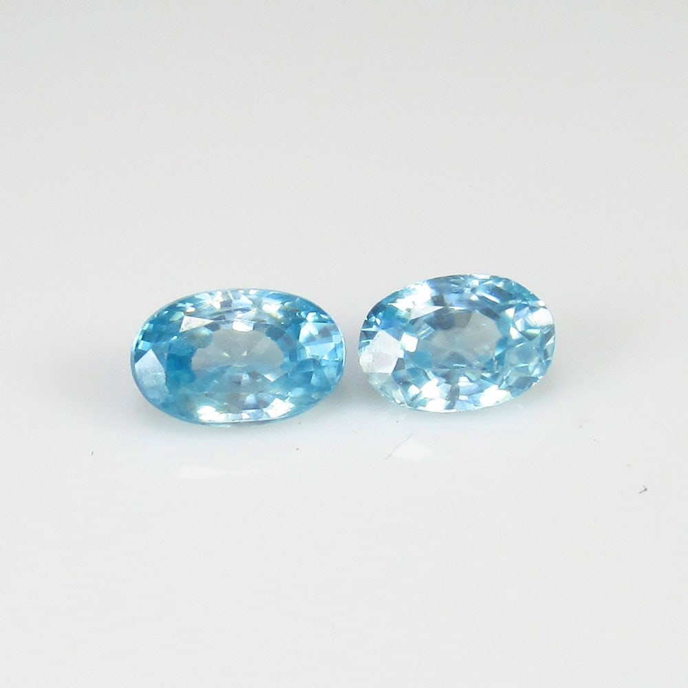 Natural Blue Zircon Pair - 1.44 Ct (1 of 2)