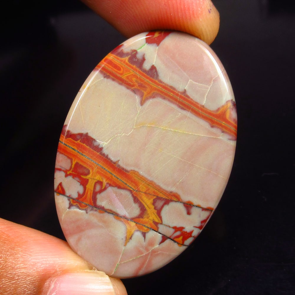 44.31 Ct - Natural Ironman Jasper: No Reserve! Title: 44.31 Ct - Natural Ironman Jasper Description: Gemstone Gemstones: Jasper Carat:44.31 Size/Dimensions:38.0 x 26.0 x 6.0 mm Additional Info:Pieces : 1 No's / Shape : Oval Cab / Color