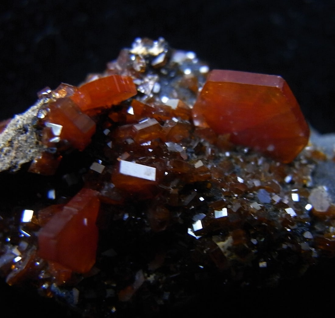 Blood Red Vanadinite On Black Goethite (1 of 10)