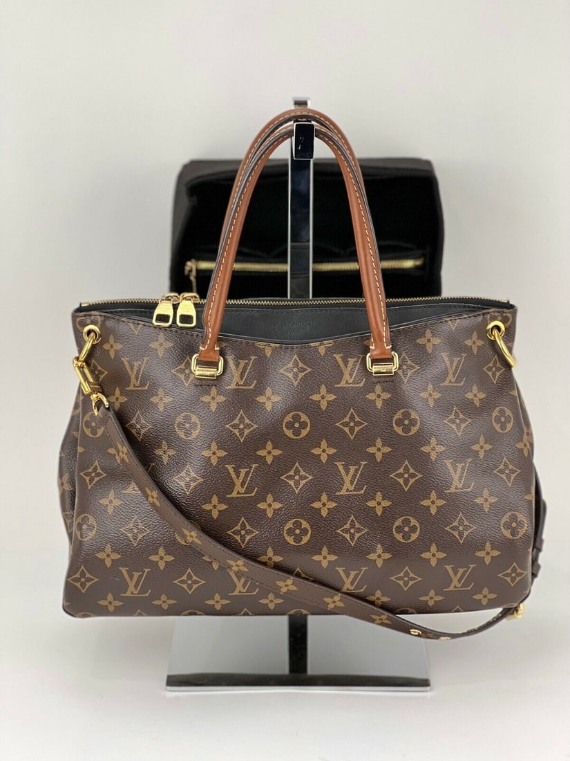 Louis Vuitton Bag PALLAS MM Monogram calf leather Black Handbag Added InsertA962 (1 of 12)