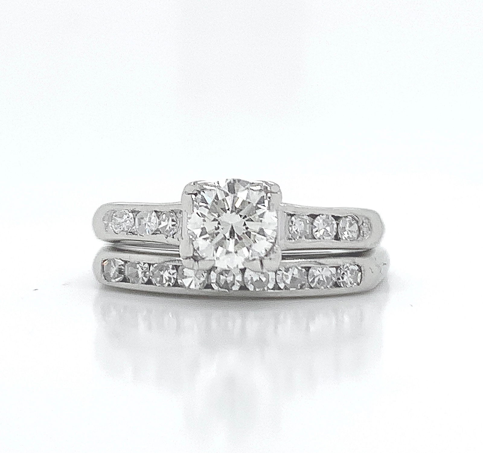 14k white gold diamond Bridal Set (1 of 10)