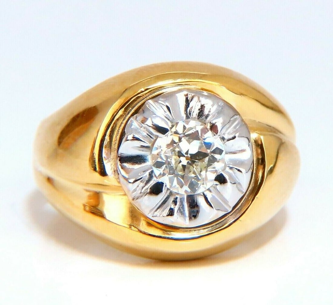 GIA Certified .53ct natural diamonds mens ring 14 Karat (1 of 5)