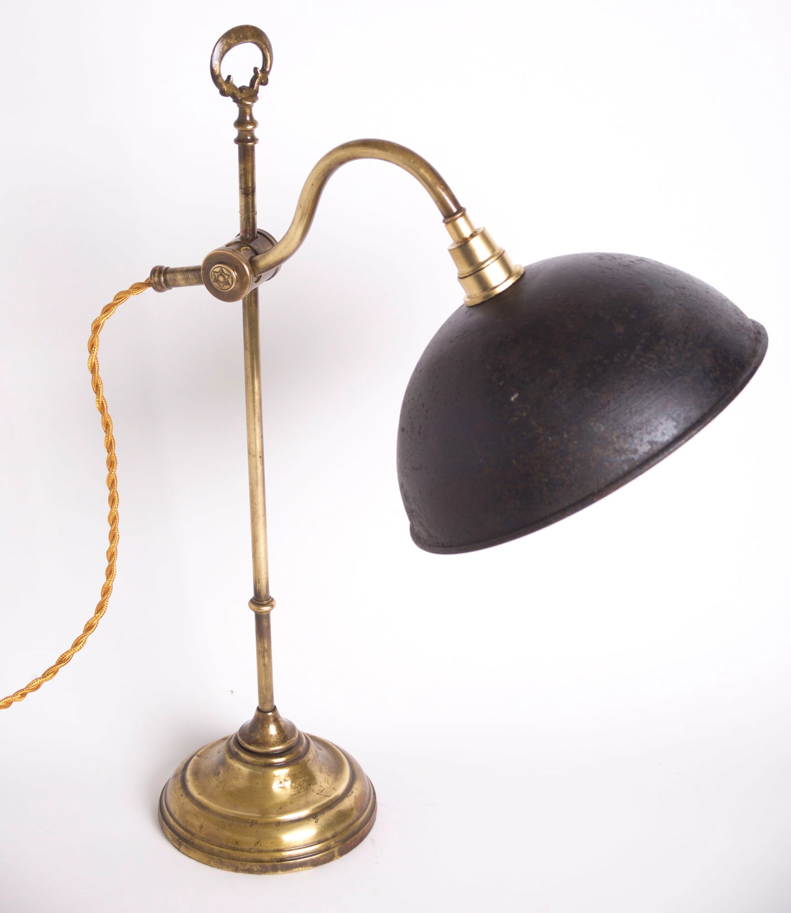 French Art Deco brass Desk lamp Monix Enamel globe (1 of 4)