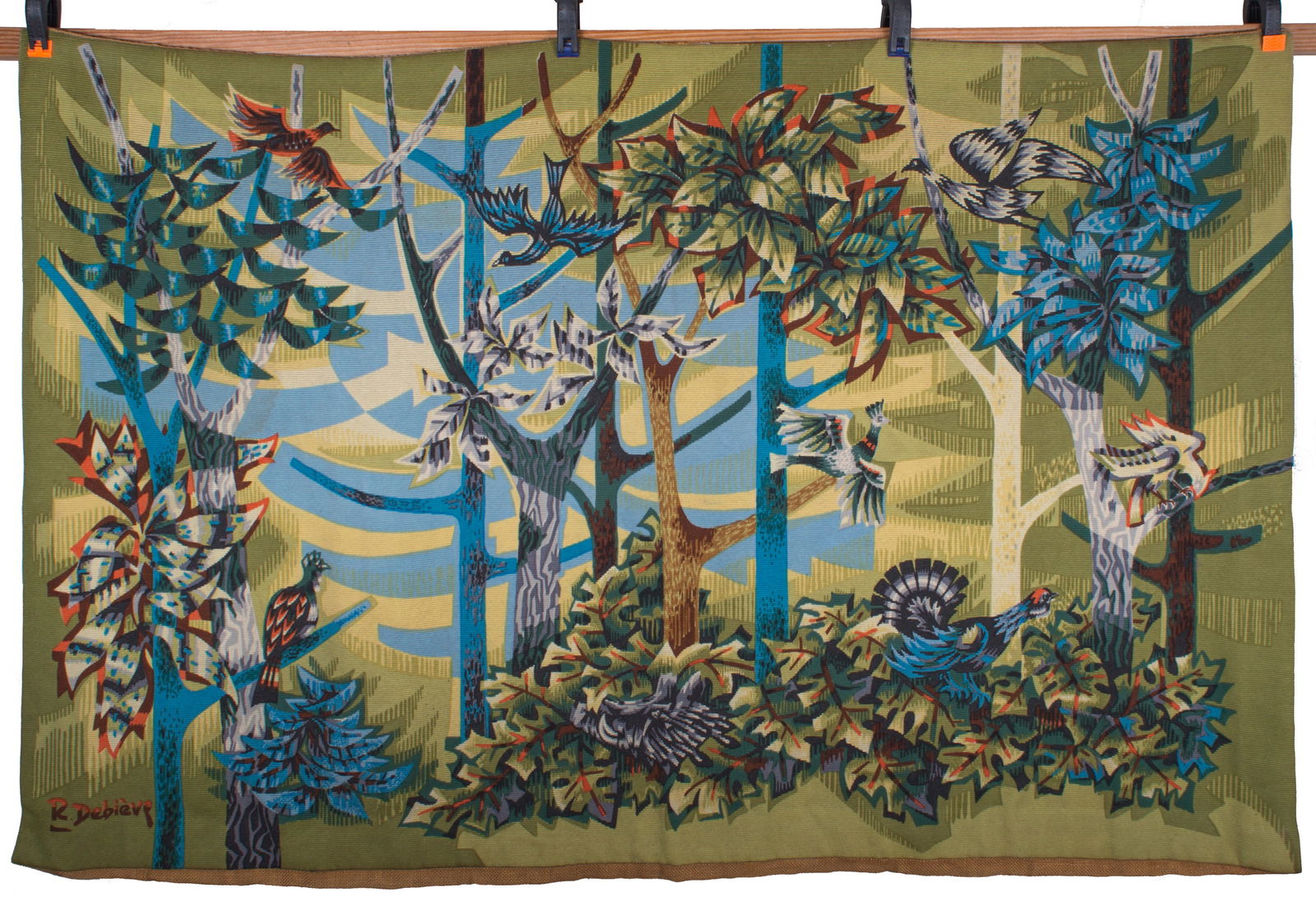 FRENCH TAPESTRY Debieve MODERNIST AUBUSSON Robert Four (1 of 5)