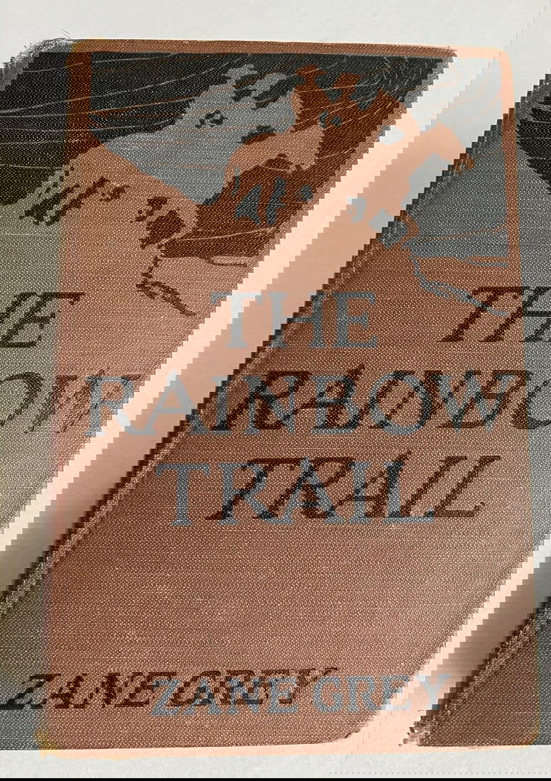 RARE Antique BOOK "THE RAINBOW TRAIL" BY ZANE GREY FIRST ED. Thus 1915 HC (1 of 14)