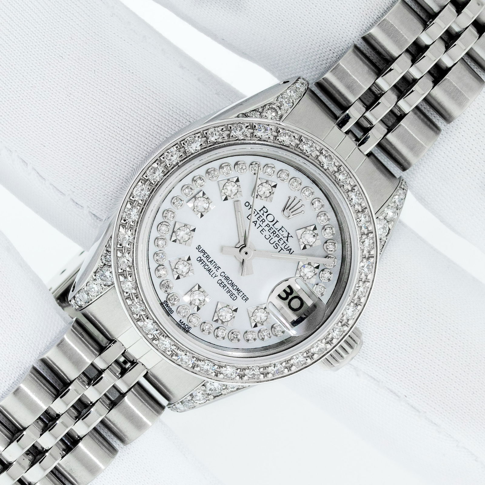 Rolex Lady DateJust MOP Diamond Dial and 18K Gold Diamond Bezel Watch (1 of 8)