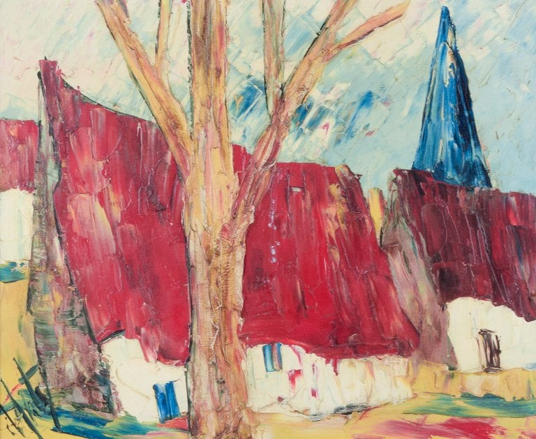 Henri D'Anty (1910-1998), oil on canvas, cityscape in fauvist style. (1 of 7)
