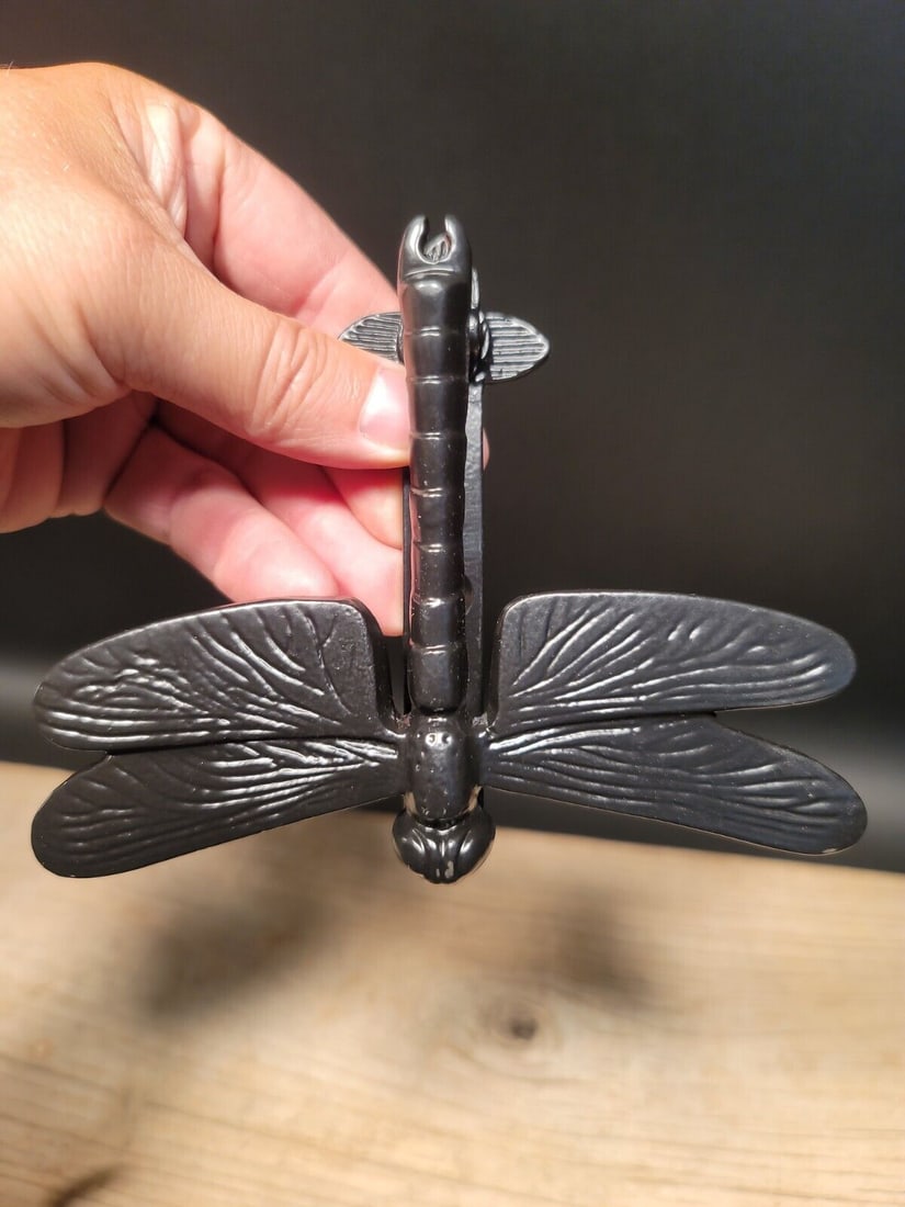 Black Cast Iron Dragonfly Door Knocker (1 of 12)