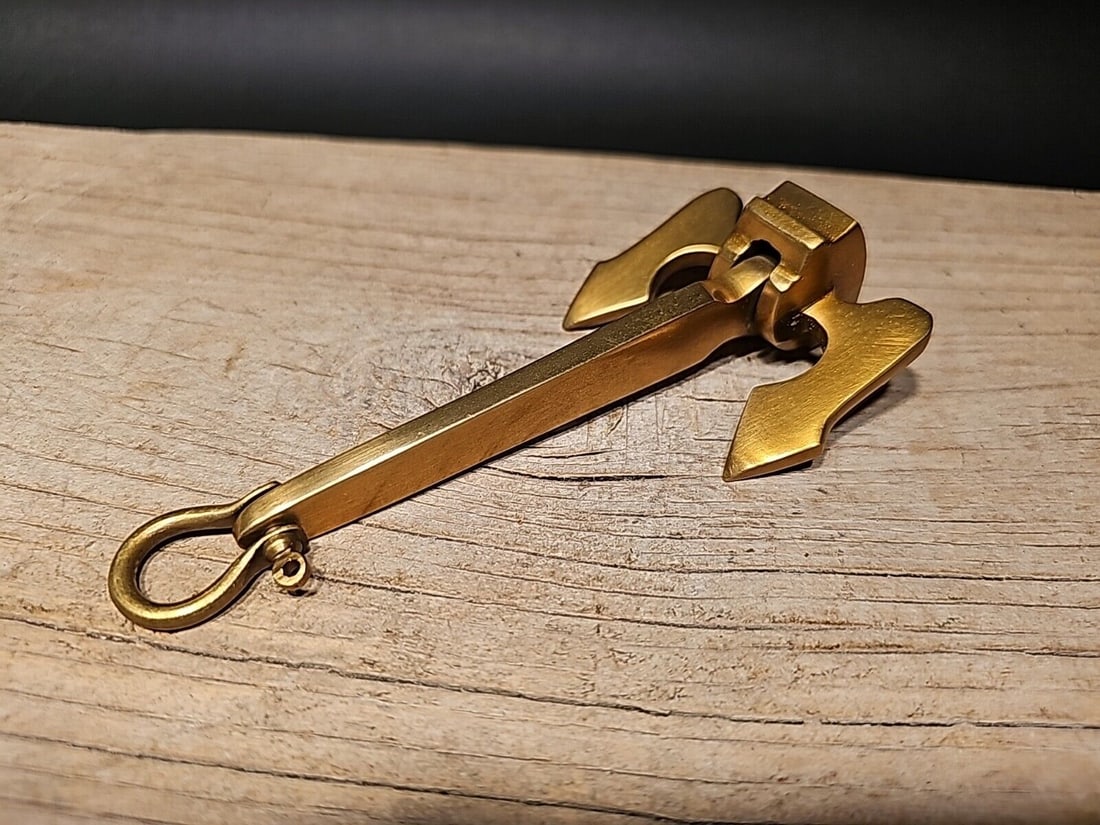 5" Brass Danforth Ships Boat Anchor Paperweight (1 of 15)