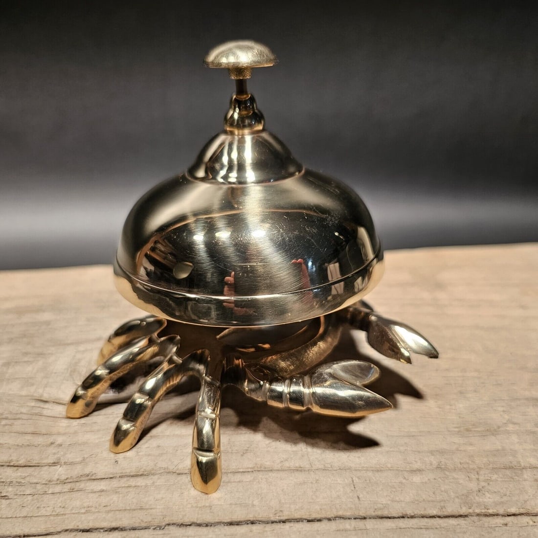 4 1/2" Brass Coastal Crab Table Desk Bell (1 of 11)
