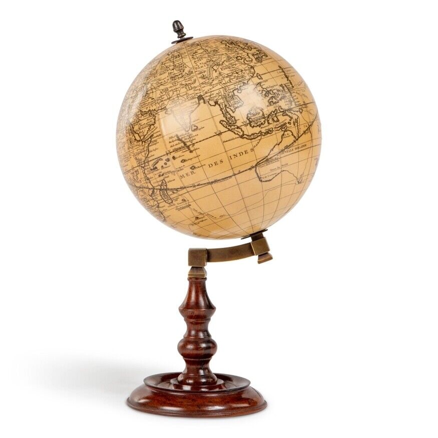 10" Tall French Globe w Turned Wood Stand (1 of 6)