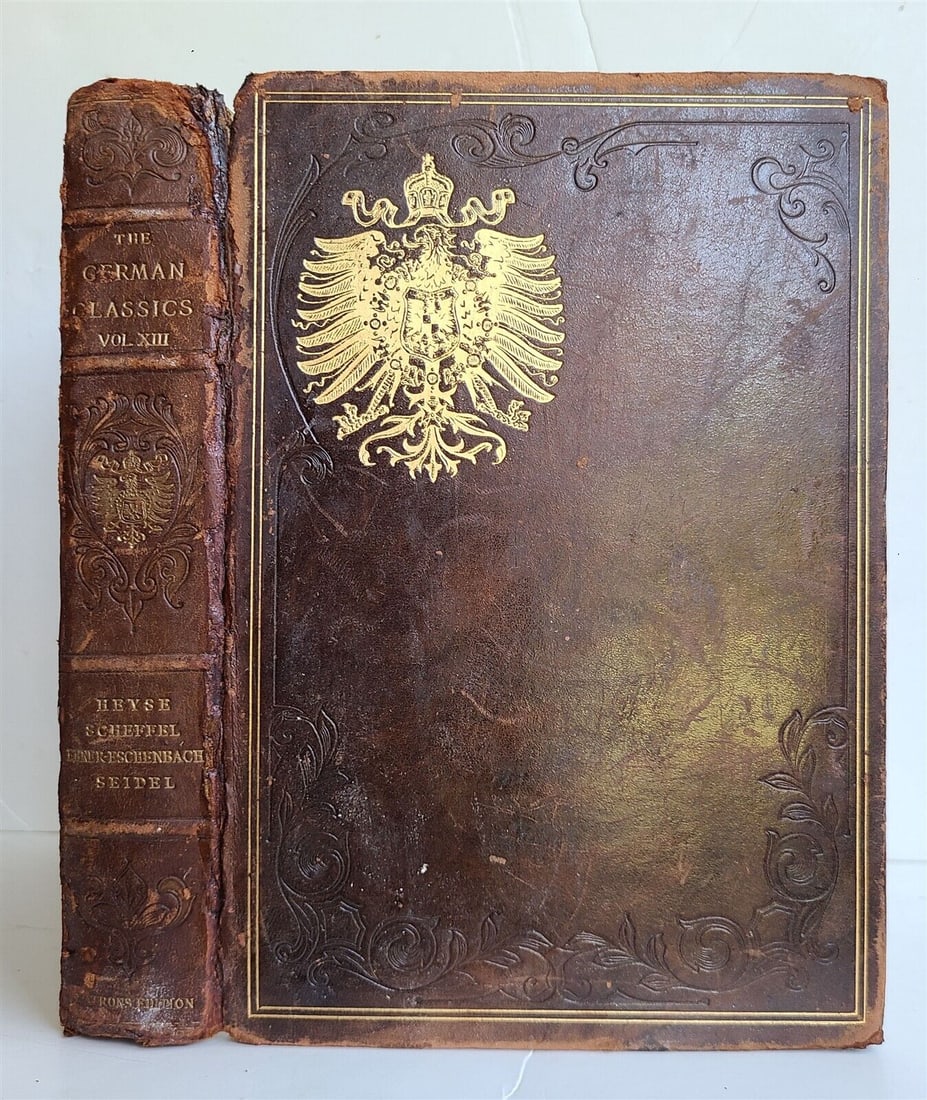 1914 BOOK SHAPE BOX SAFE GERMAN CLASSICS antique HEYSE SCHEFFEL SEIDEL (1 of 9)