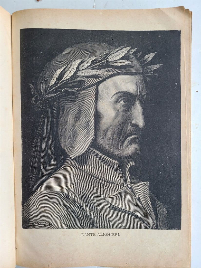 1887 DANTE'S LA DIVINA COMMEDIA ILLUSTRATED by GUSTAVE DORE antique ITALIAN ED. (1 of 15)
