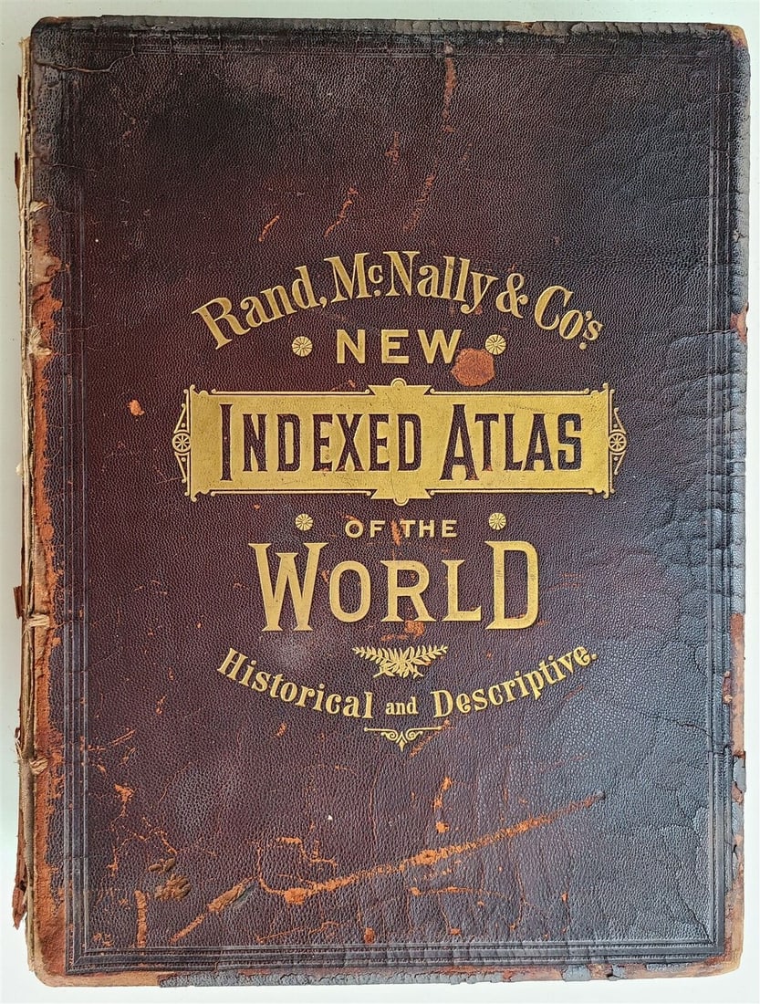 1888-9 RAND McNALLY & CO. INDEXED ATLAS OF THE WORLD maps ANTIQUE FOLIO (1 of 20)