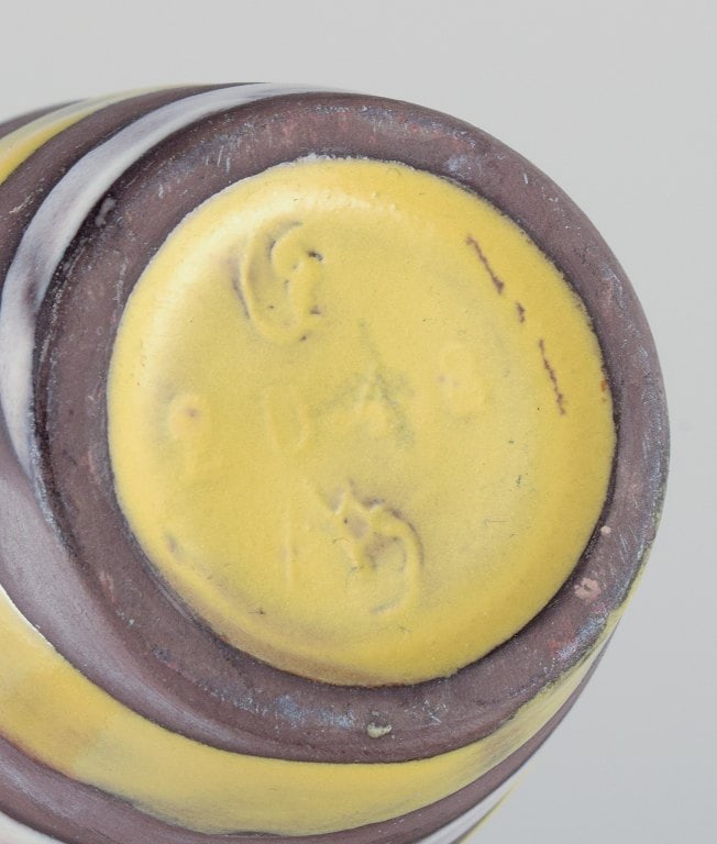 Ingrid Atterberg (1920-2008) for Upsala Ekeby, Sweden. "Spiral" ceramic vase.: Ingrid Atterberg (1920-2008) for Upsala Ekeby, Sweden. "Spiral" ceramic vase. 1960s. Model number 2048. Marked. In perfect condition. Measurements: H 19.5 cm x 7.5 cm. Ingrid Atterberg is recognized a