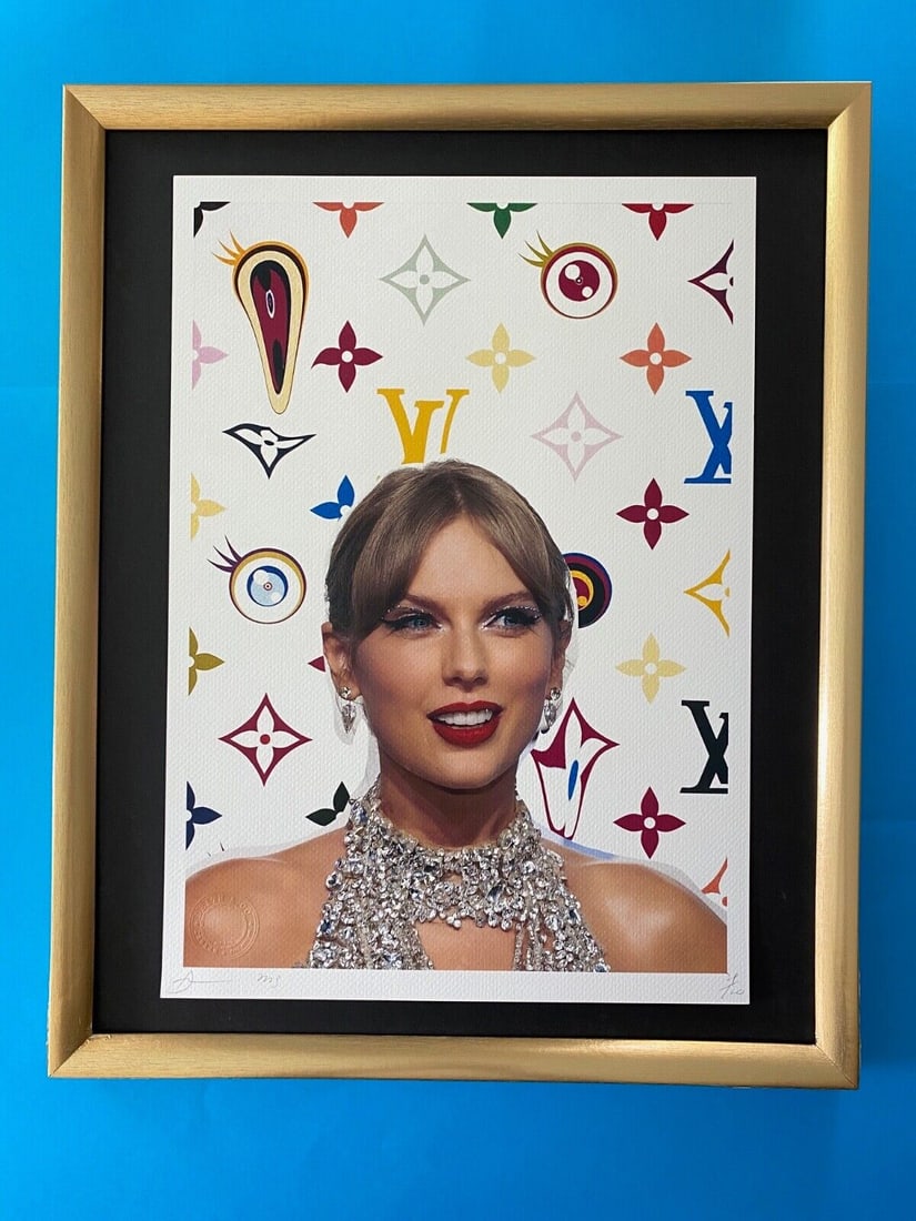 DEATH NYC Hand Signed LARGE Print COA Framed 16x20in Taylor Swift Murakami LV (1 of 6)
