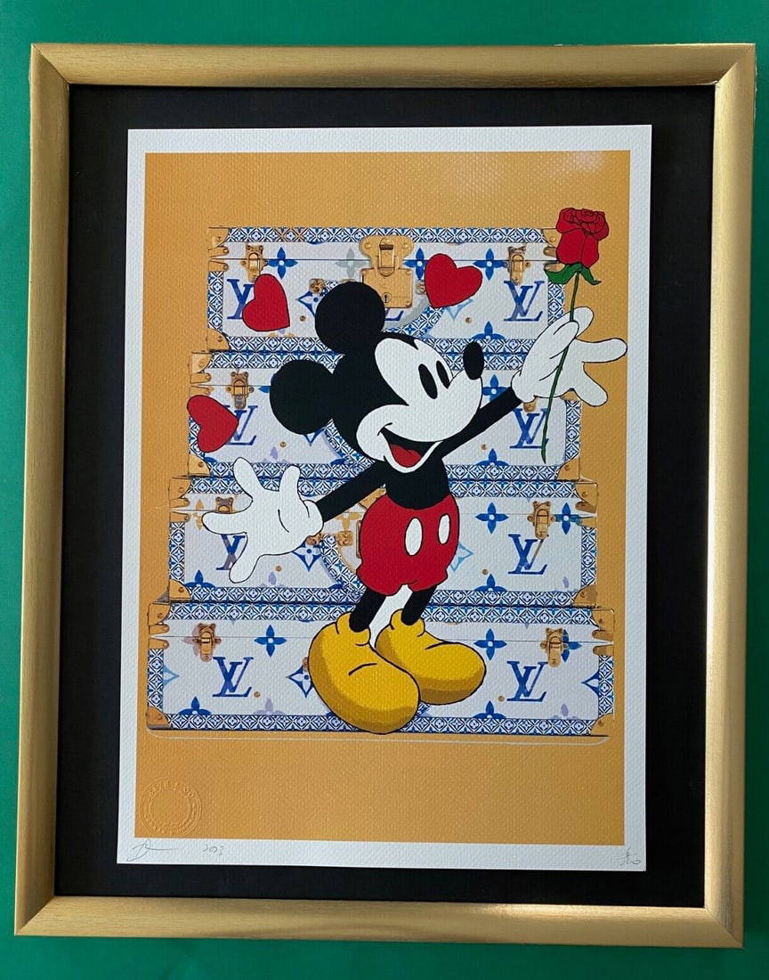 Death Nyc Signed Large 16x20 Framed Mickey Mouse Disney Coa Graffiti ...