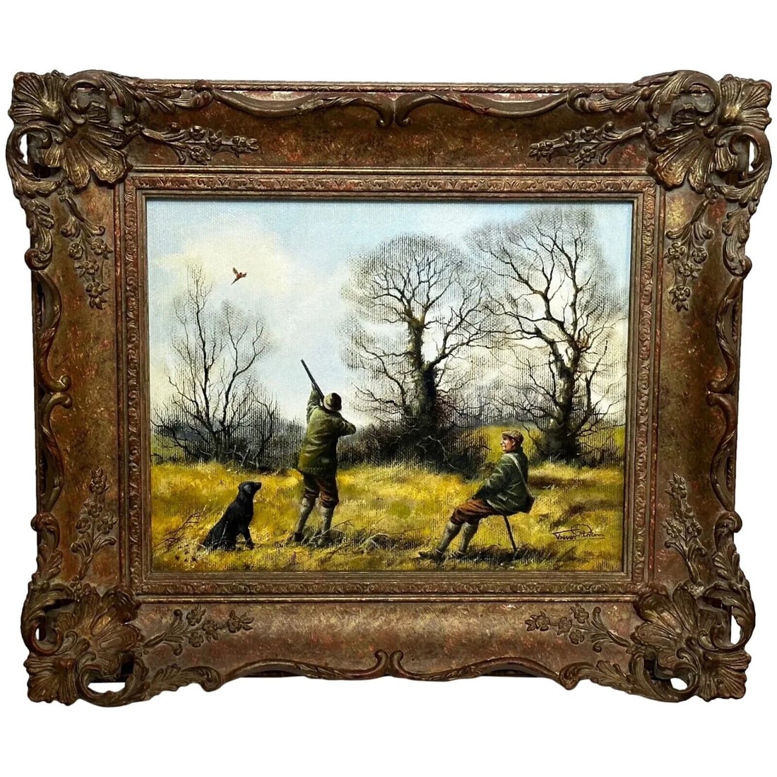 British Hunting Party Painting Gentlemen Shooting Pheasant In Moor Your Bird Sir (1 of 20)