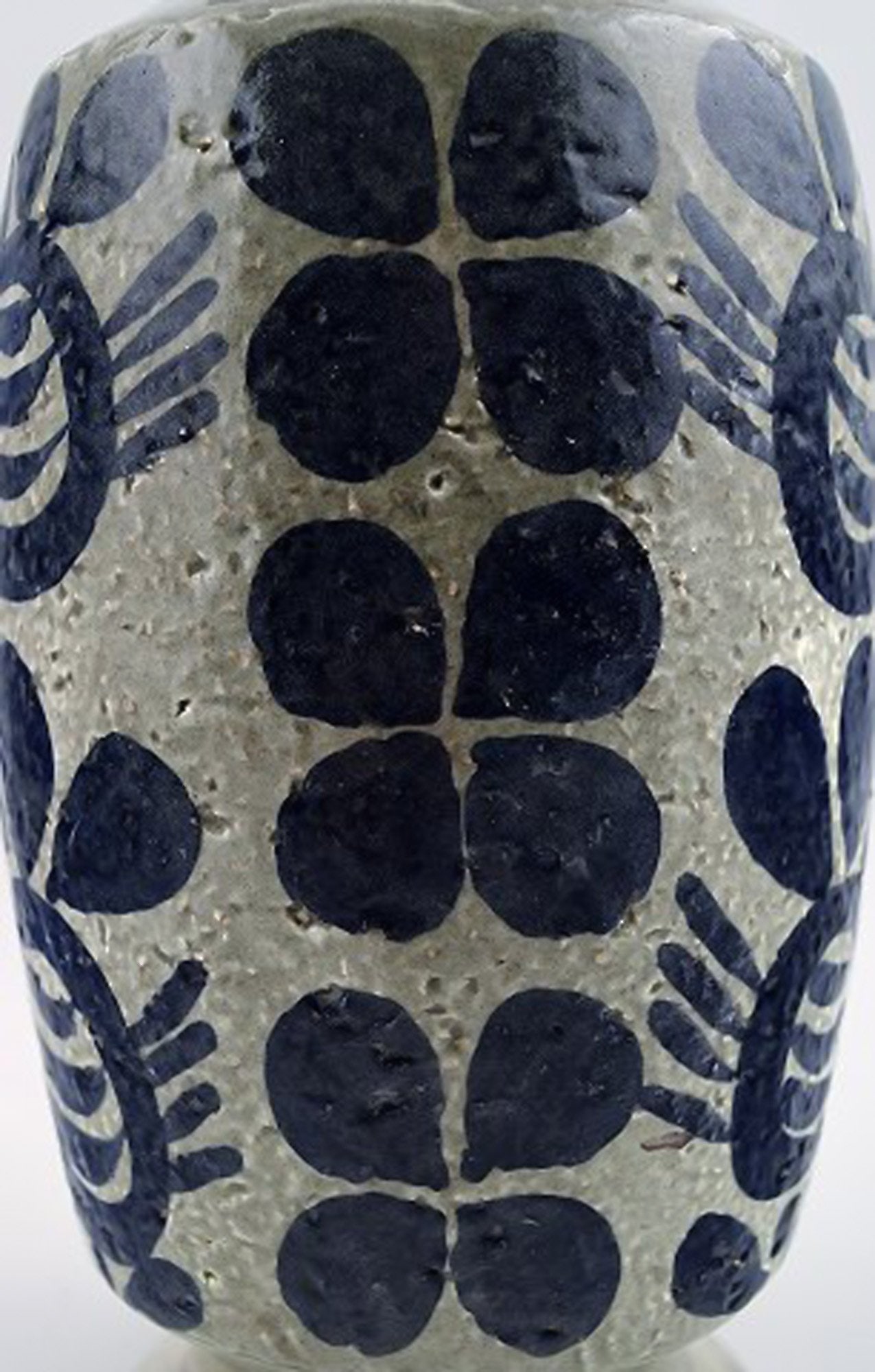 Göran Andersson, Upsala-Ekeby. Ceramic Vase, dark blue decoration on gray base.: Göran Andersson, Upsala-Ekeby. Ceramic Vase, dark blue decoration on gray base. Marked. In perfect condition. Measures 22 cm. Reserve: $189.00 Shipping: Domestic: Shipping rates are determined by