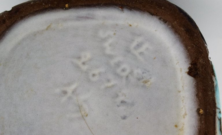 Ingrid Atterberg (1920-2008) for Upsala-Ekeby. Rare vase in glazed stoneware with hand-painted: Ingrid Atterberg (1920-2008) for Upsala-Ekeby. Rare vase in glazed stoneware with hand-painted geometric fields. 1960s. Measures: 26 x 9.5 cm. In excellent condition. Signed. Reserve: $392.00 Shipping