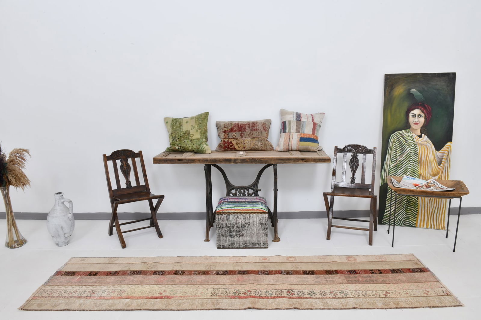 2' x 9' Vintage Turkish Runner Rug - 21575: Title: 2' x 9' Vintage Turkish Runner Rug - 21575 Description: Vintage Turkish Runner Rug Handmade, handwoven with traditional technique. Low pile, soft rug. Rug Condition: Fully cleaned and ready to