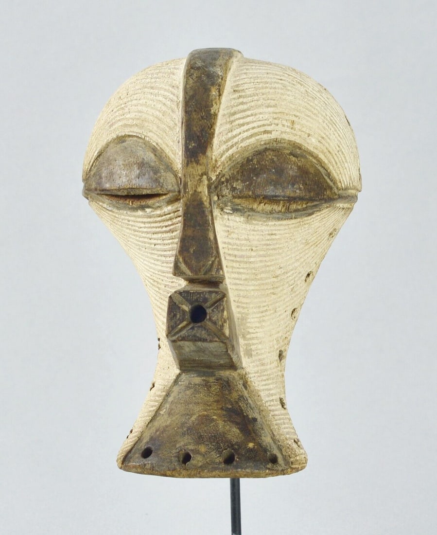 Cute SONGYE Kifwebe miniature mask Congo Drc African Tribal Art 1626 (1 of 12)