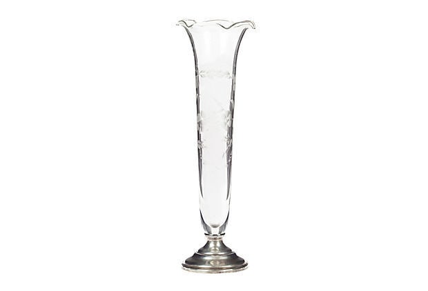 Sterling Silver Sheffield Glass Vase (1 of 5)