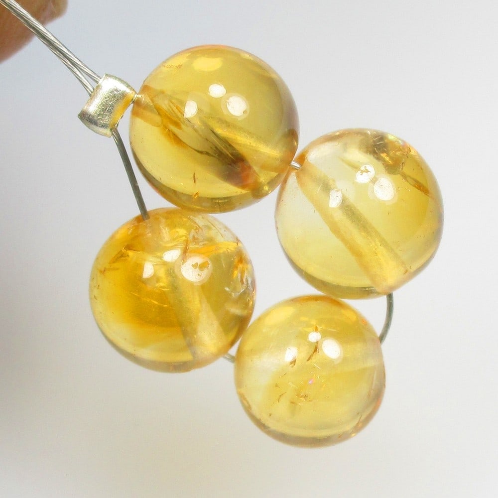 9.90 Ctw Natural 4 Citrine Drilled Round Beads (1 of 2)