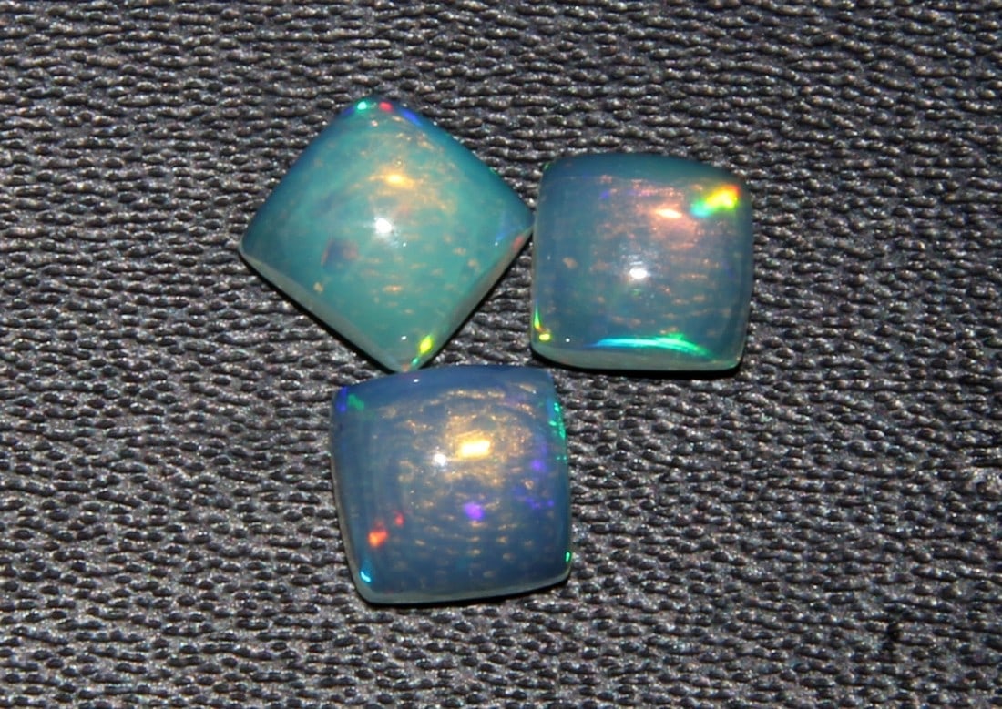 Stunning " Fire Ethiopian Opal " 1.29 Cts Natural Ethiopian Opal Pair (1 of 2)