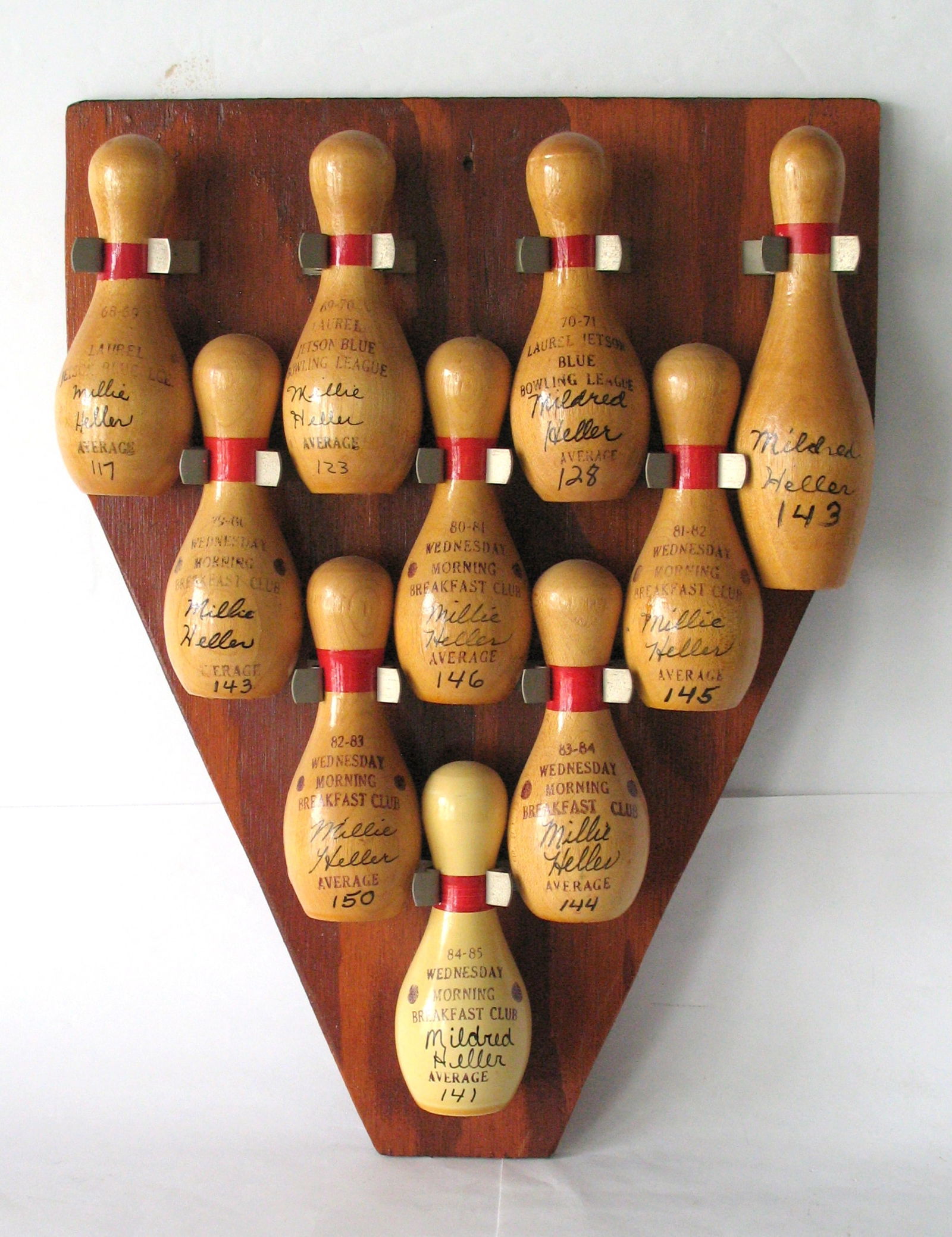 Vintage folk art bowling trophy. (1 of 5)