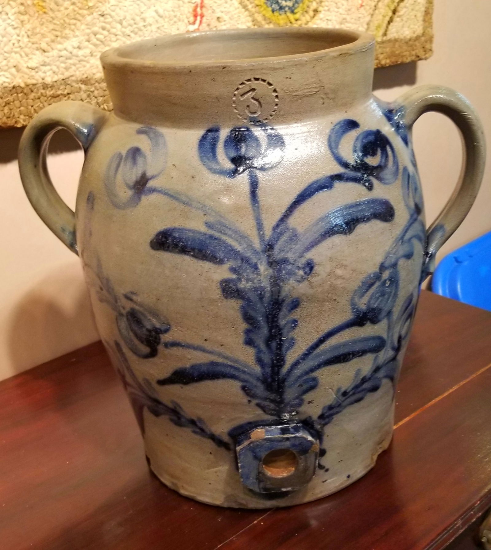 David Parr heavily decorated stoneware water cooler (1 of 2)