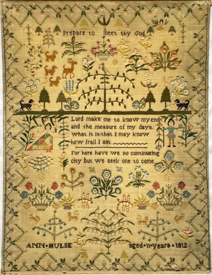 Needlework sampler by Ann Hulse dated 1812 (1 of 1)