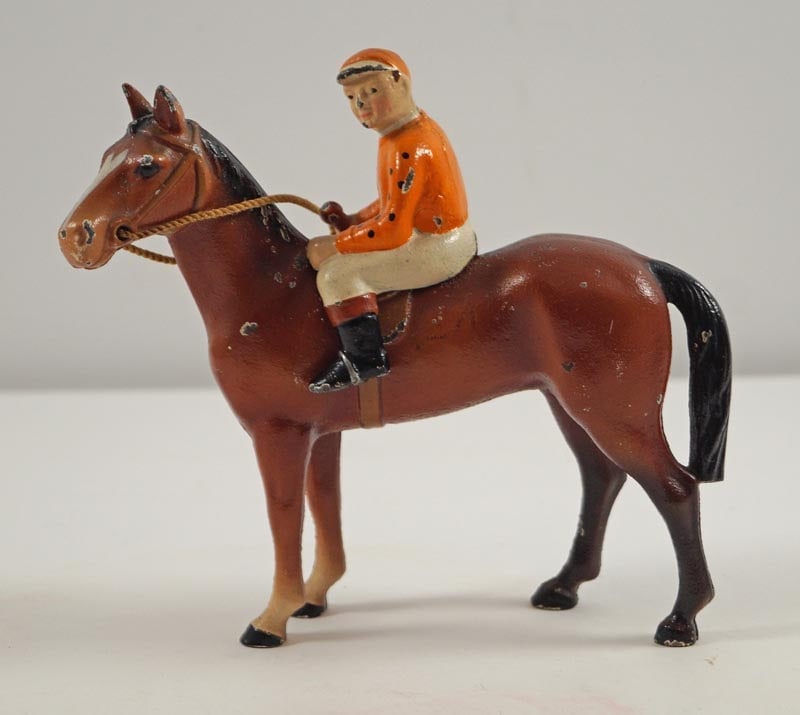 Horse & Jockey Cast Iron Hubley Toy Paperweight (1 of 5)
