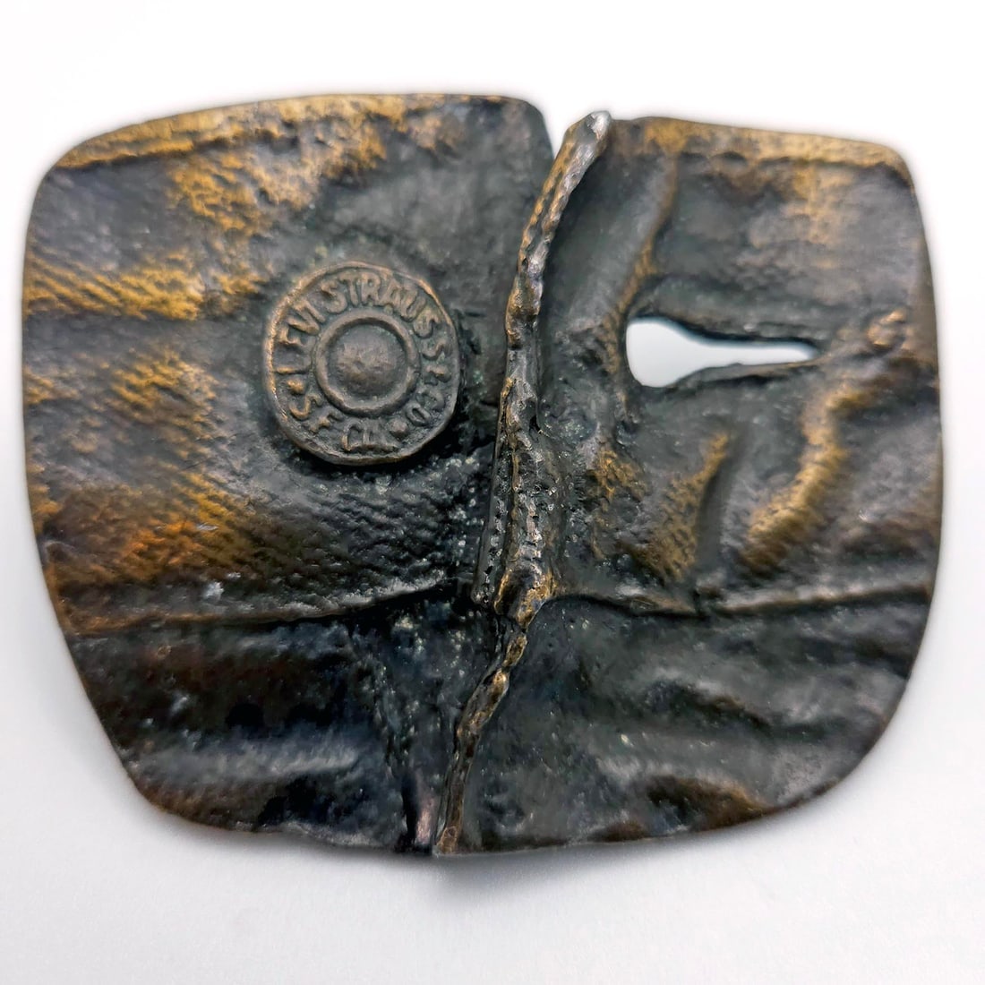 Levi Strauss Unzip Denim Jeans 1980s Collectible Belt Buckle (1 of 5)