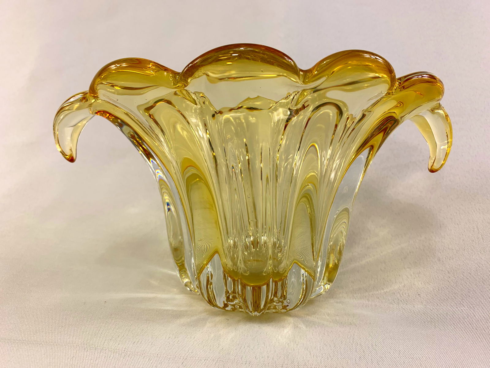 Ornate Gold Tone Glass Vase (1 of 4)